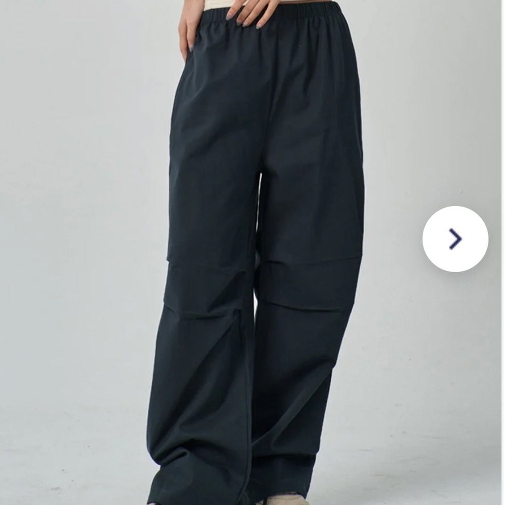Lewkin Drawstring Wide Track Pants Navy Blue